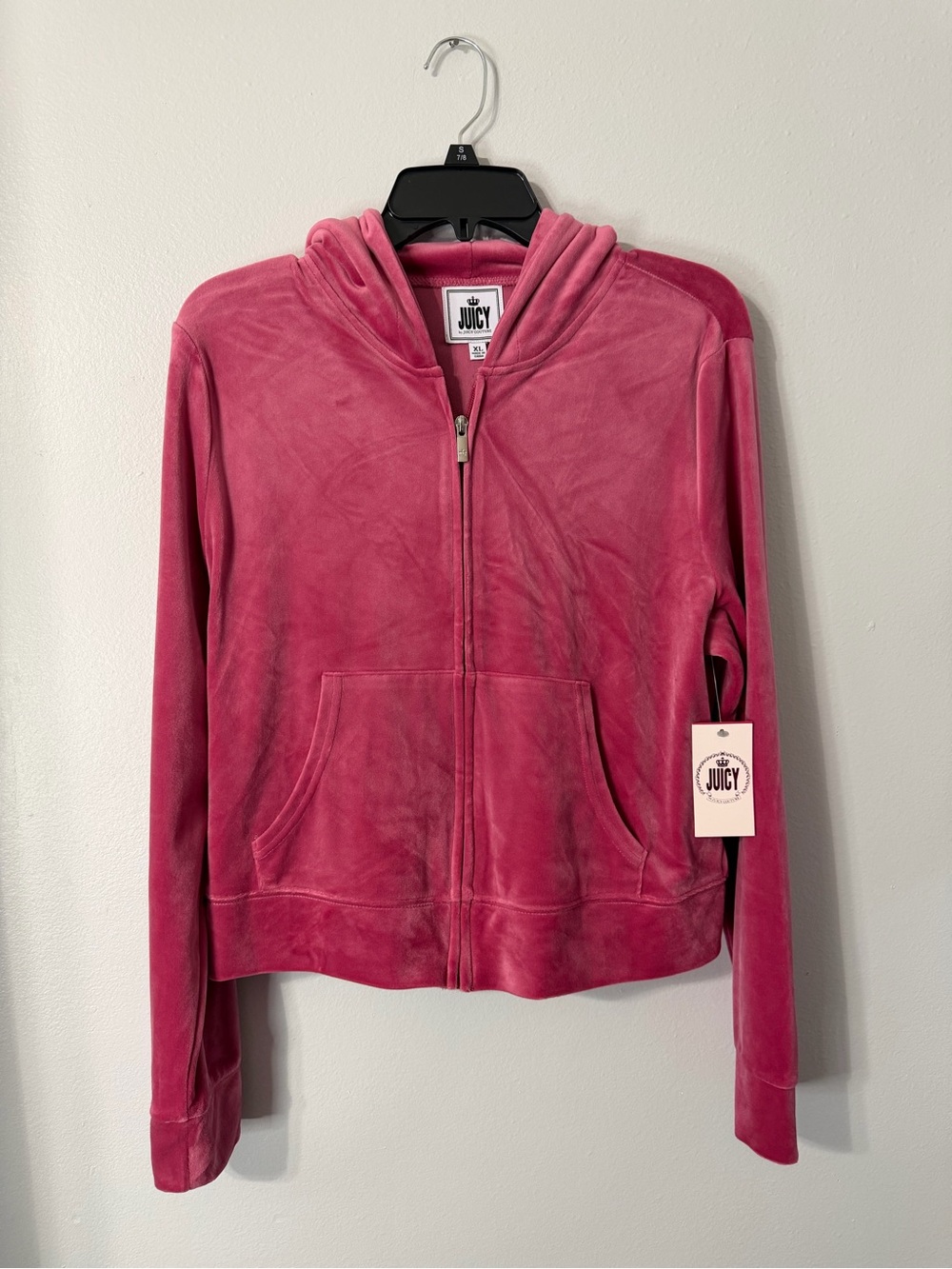 Juicy Couture Track Jacket Velour Hoodie XL Pink